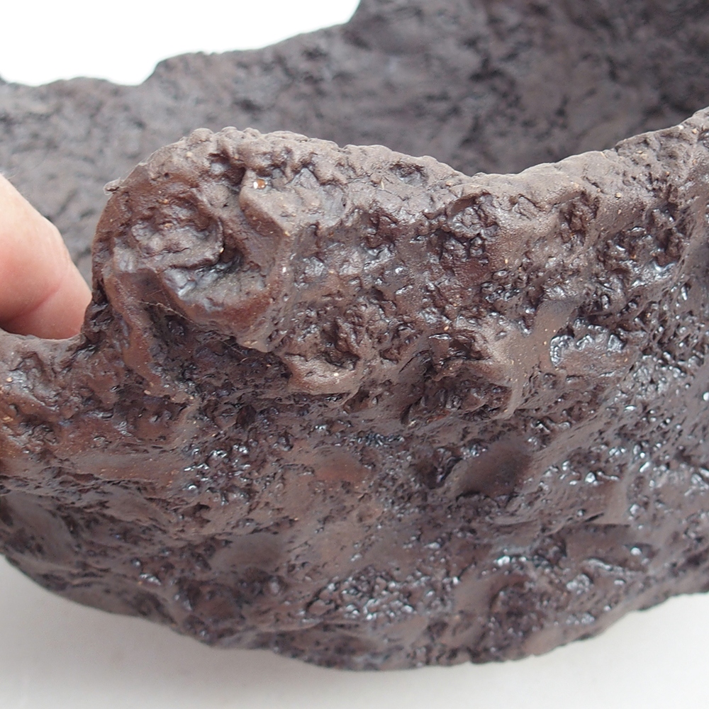 Keramikschale 19 x 15 x 14 cm , Farbe braun