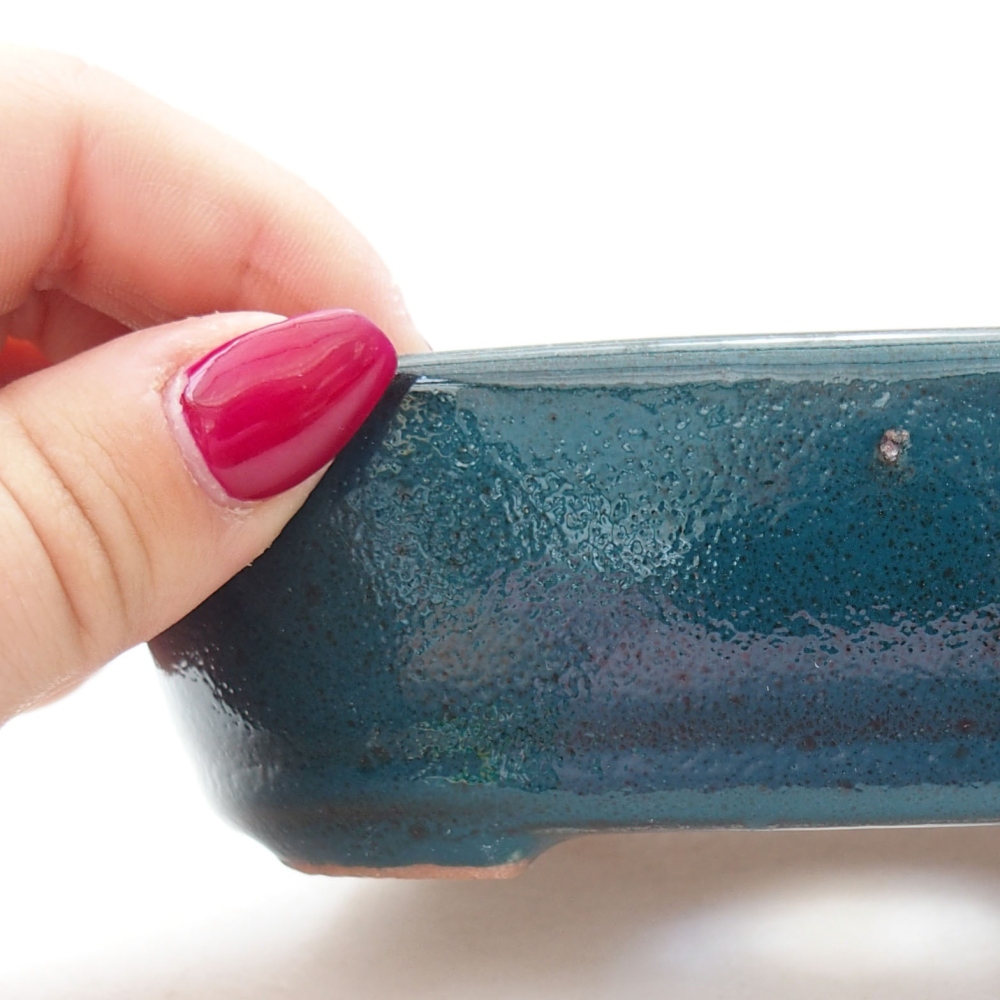 Keramik-Bonsaischale  13 x 9 x 4 cm, Farbe Grün