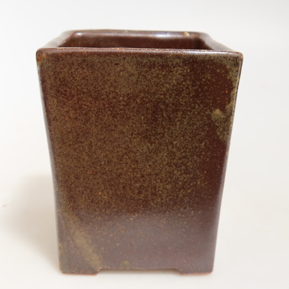 Bonsaischale aus Keramik 7,5 x 7,5 x 9,5 cm, braun