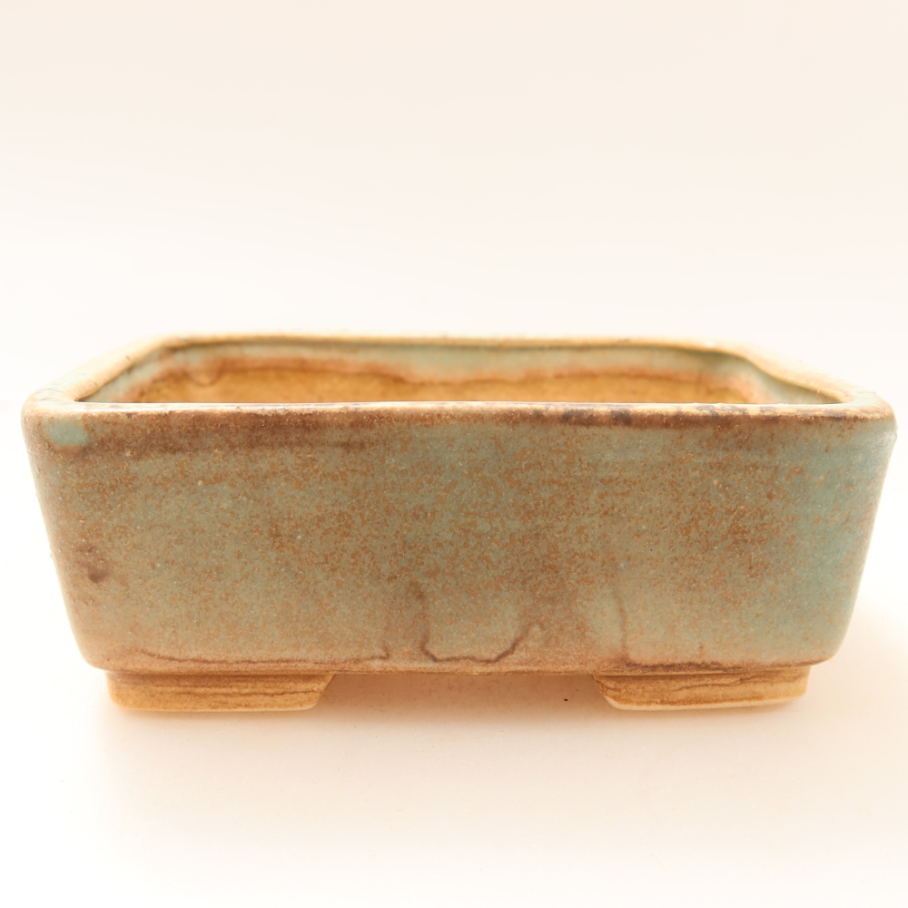 Keramik-Bonsai-Schale, 10 x 8 x 3,5 cm, Farbe: grün