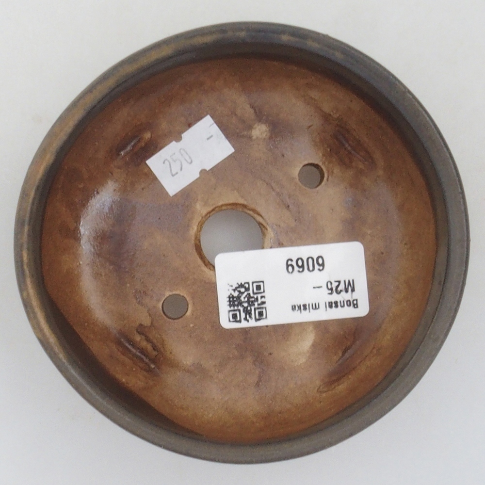 Bonsaischale aus Keramik 10,5 x 10,5 x 4,5 cm, Farbe braun