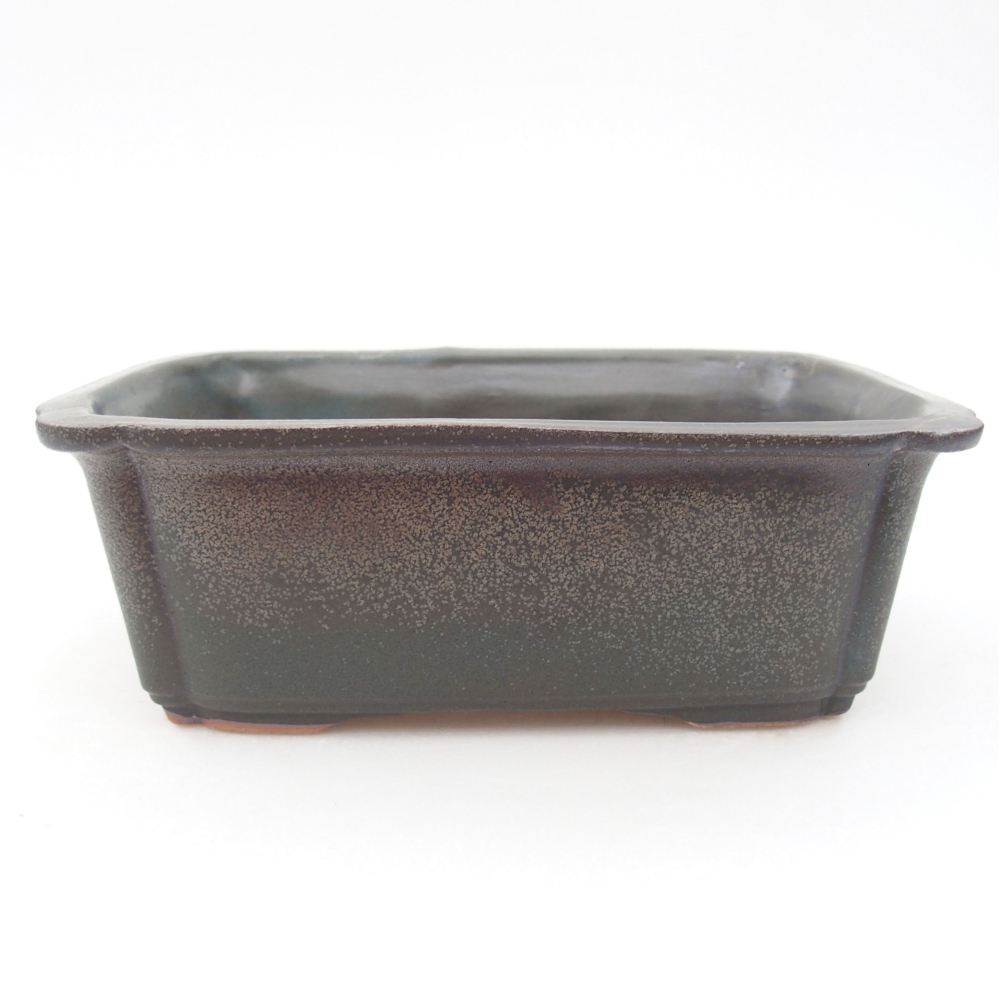Keramik-Bonsaischale 17,5 x 12,5 x 6 cm, Farbe grau