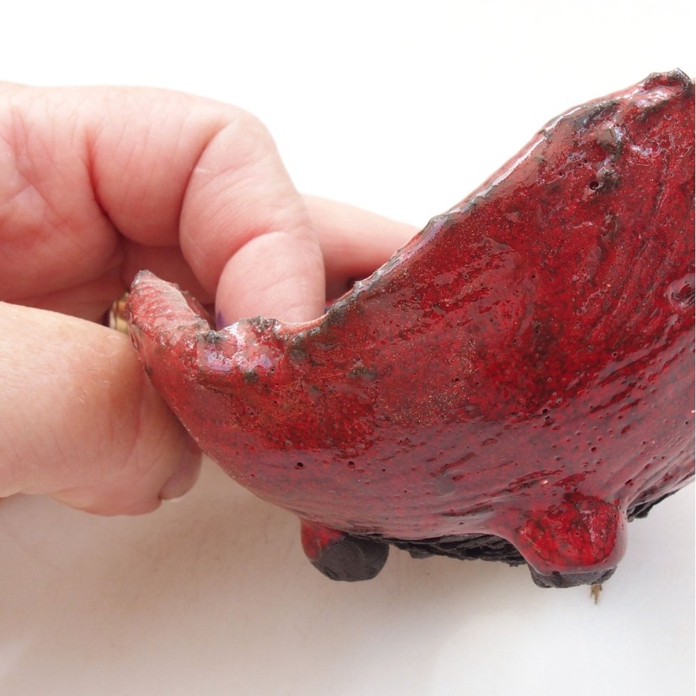 Keramikschale 8 x 7,5 x 5 cm, Farbe rot