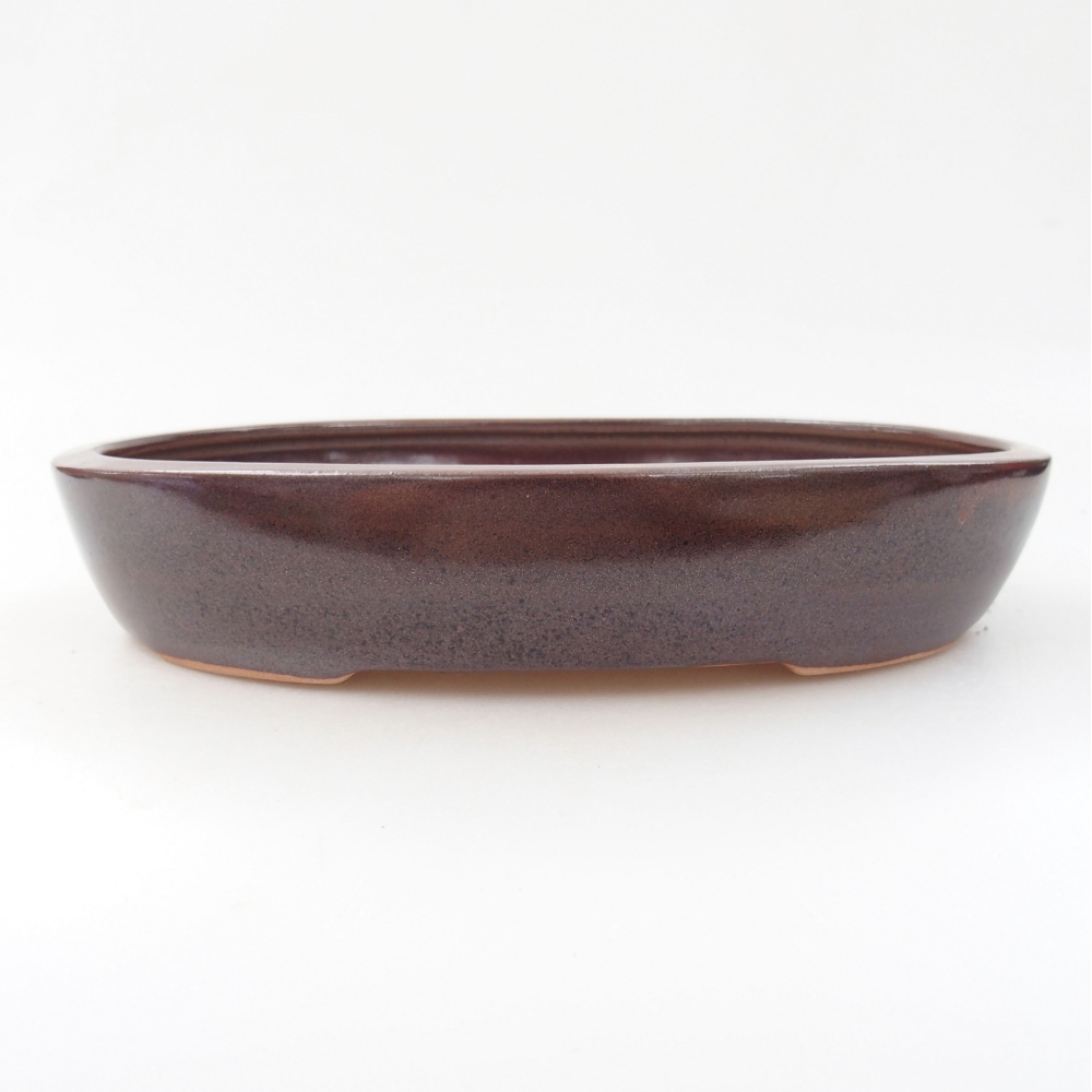 Keramik-Bonsaischale 22 x 16,5 x 4 cm, Farbe braun