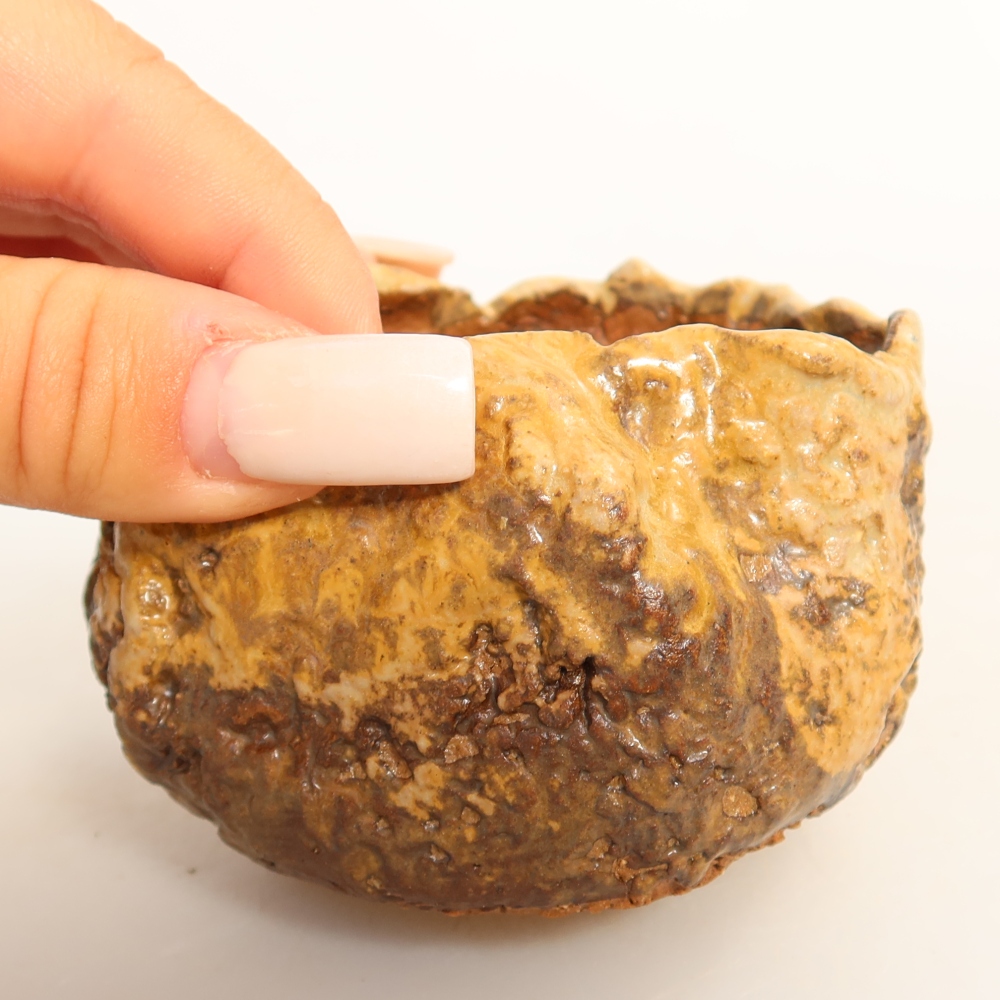 Keramikschale 7,5 x 7 x 6 cm , Farbe braun