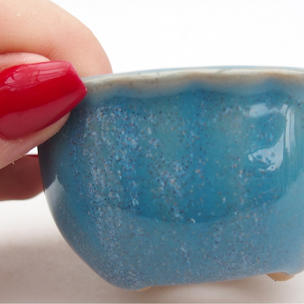 Bonsaischale aus Keramik 7 x 8,5 x 3,5 cm, Farbe blau