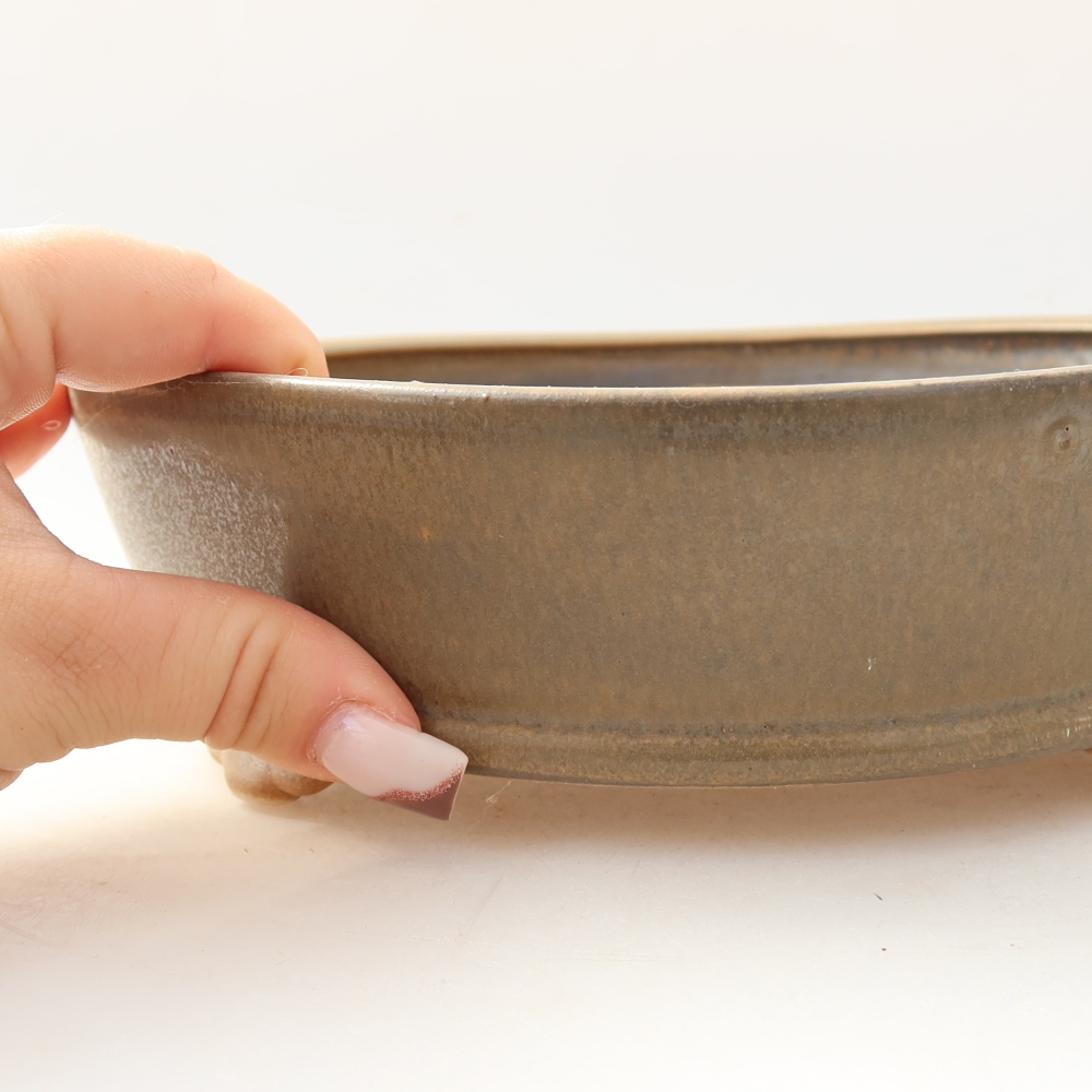 Bonsaischale aus Keramik 21,5 x 21,5 x 6 cm, braun