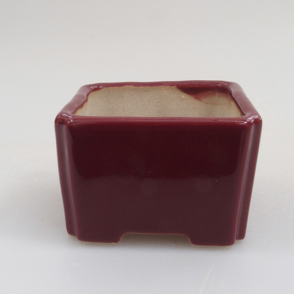 Mini-Bonsaischale 4,5 x 4,5 x 3 cm, Farbe Burgunder
