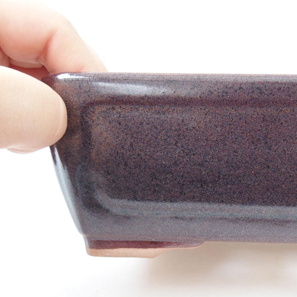 Keramik-Bonsaischale 15,5 x 12 x 6 cm, Farbe braun