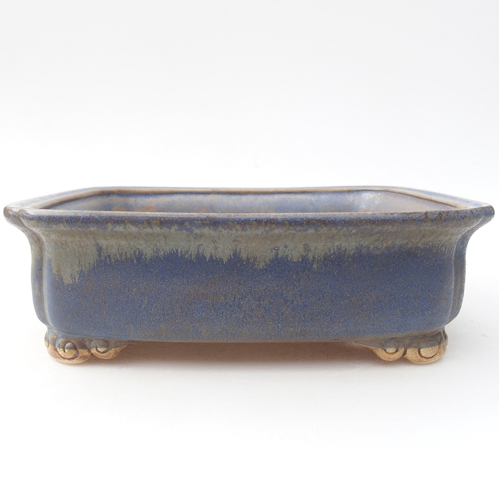 Keramik-Bonsaischale 19,5 x 17 x 5,5  cm, Farbe blau
