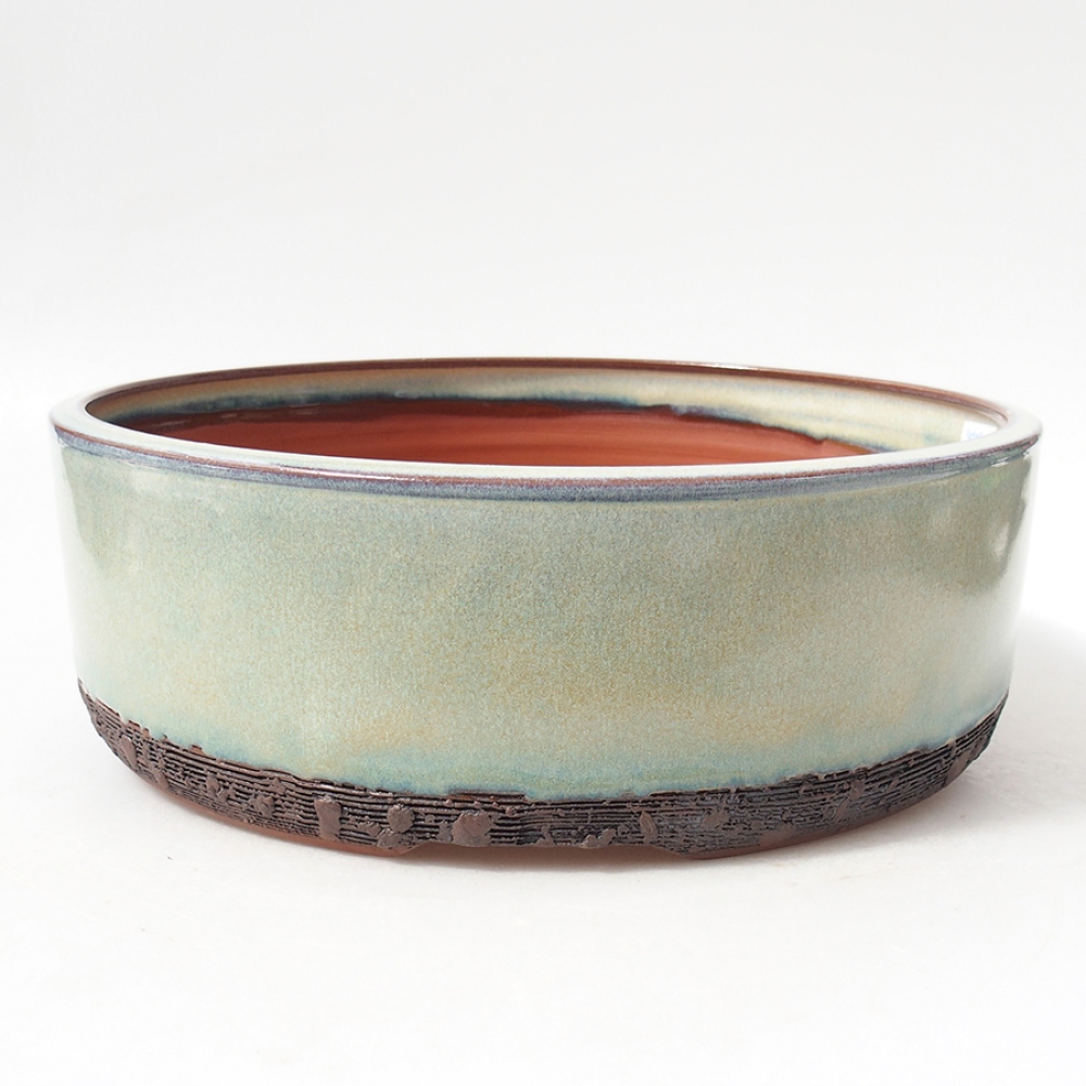 Keramik-Bonsaischale 25 x 25 x 8 cm, Farbe Grün