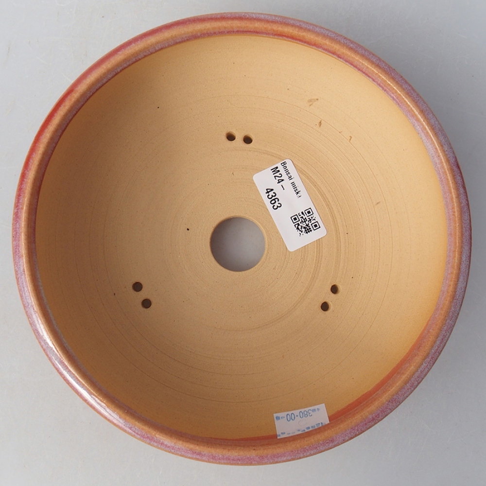 Keramik-Bonsaischale 18,5 x 18,5 x 6 cm, Farbe rosa