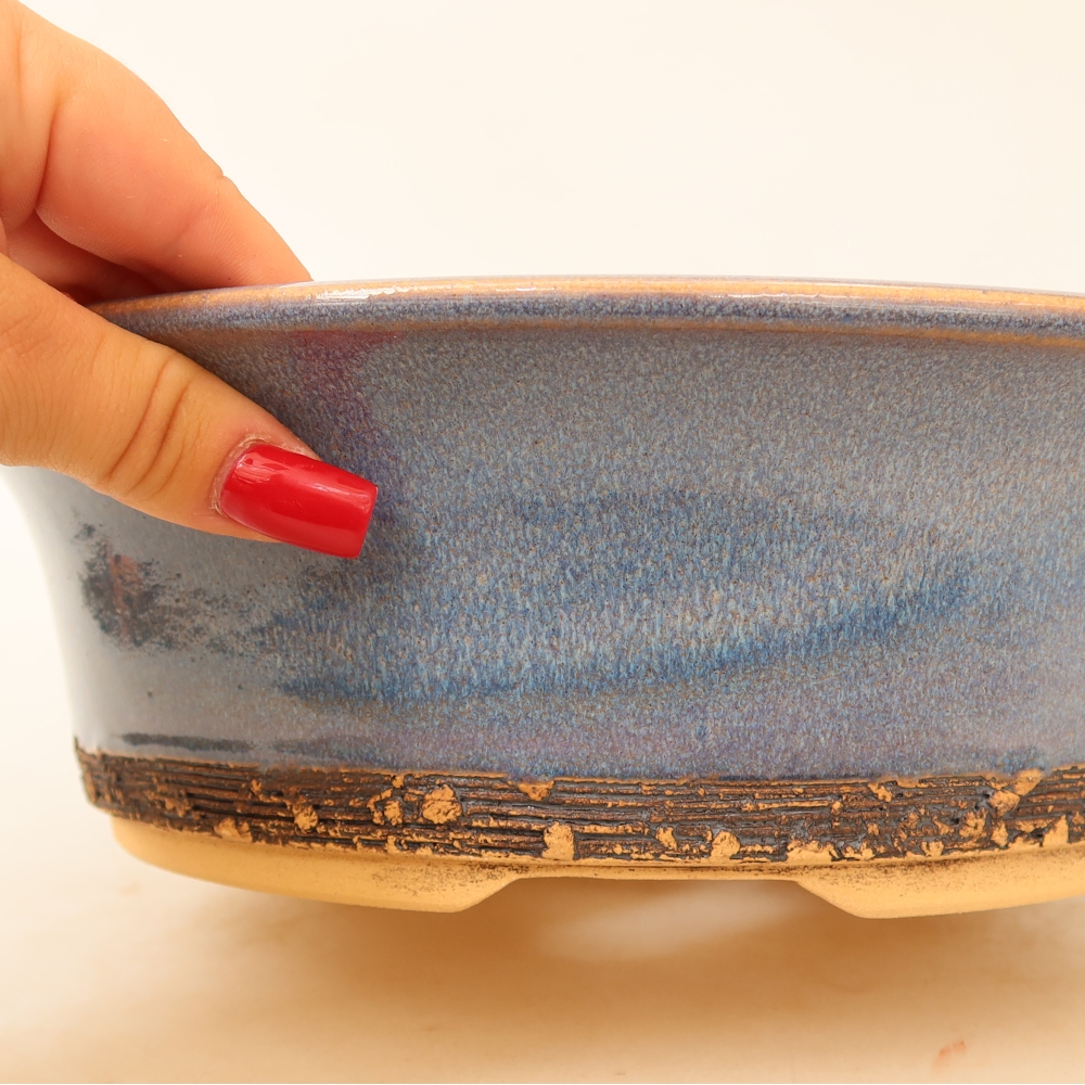 Bonsaischale aus Keramik 26,5 x 26,5 x 8 cm, Farbe blau