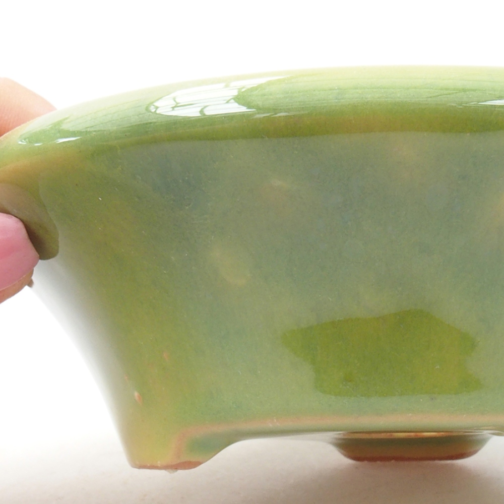Keramik-Bonsaischale 13,5 x 13,5 x 5 cm, Farbe Grün
