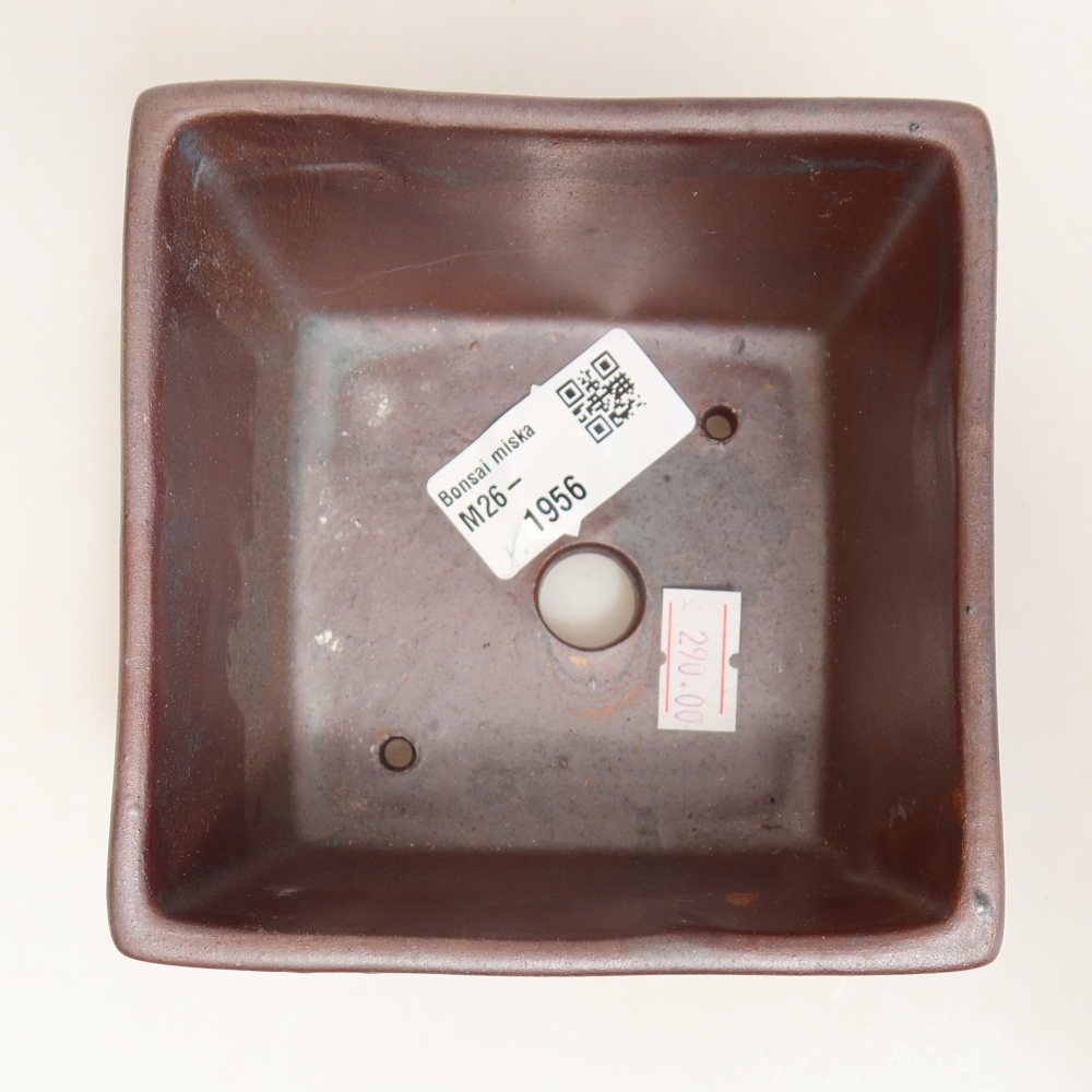 Keramik-Bonsai-Schale, 10,5 × 10,5 × 6,5 cm, metallfarben