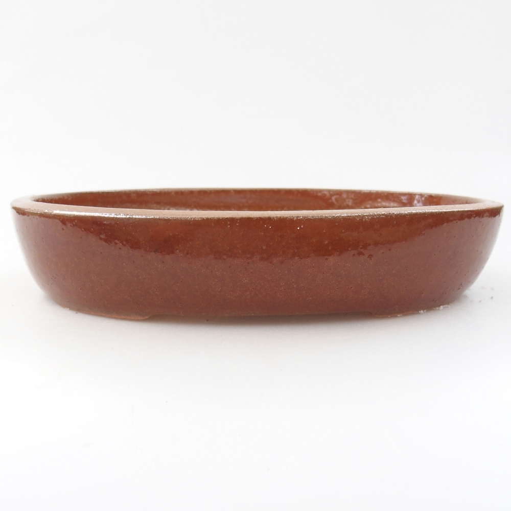 Keramik-Bonsaischale 22 x 16,5 x 4 cm, Farbe braun