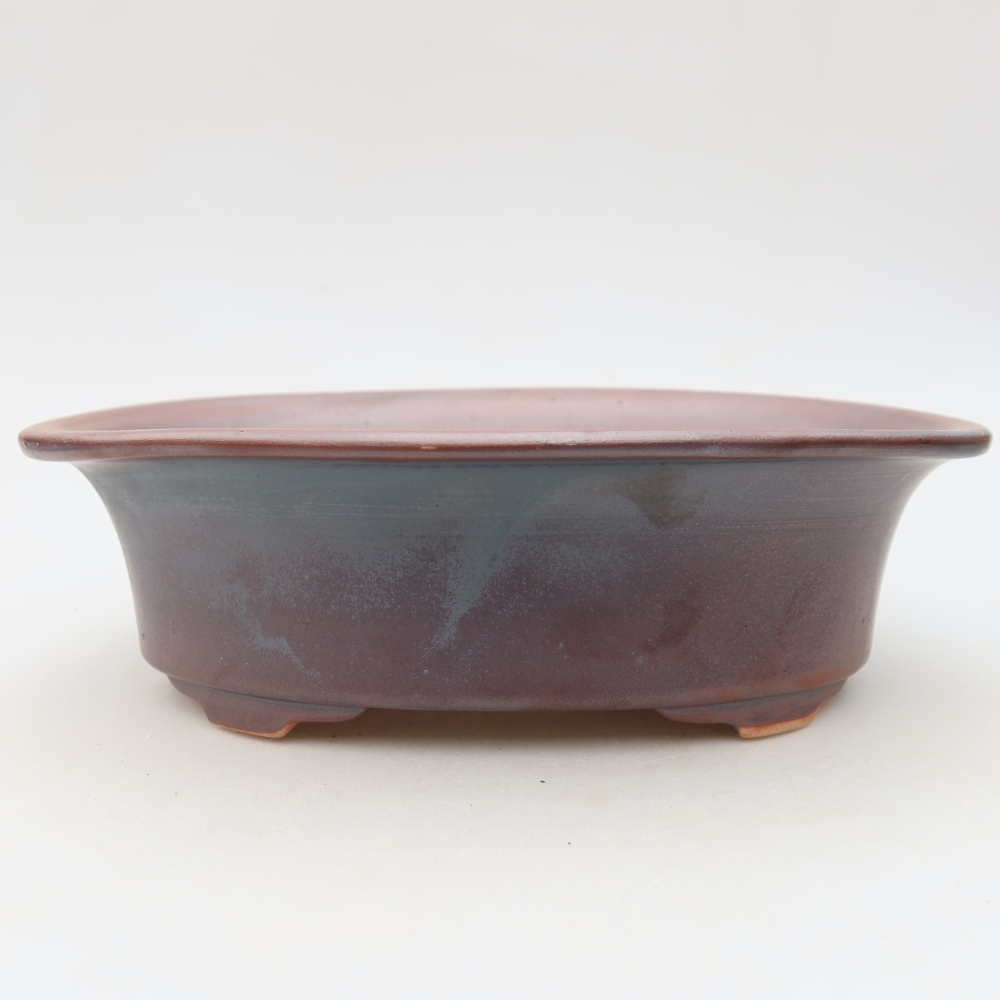 Keramik-Bonsai-Schale 22,5 × 17,5 × 6,5 cm, metallfarben