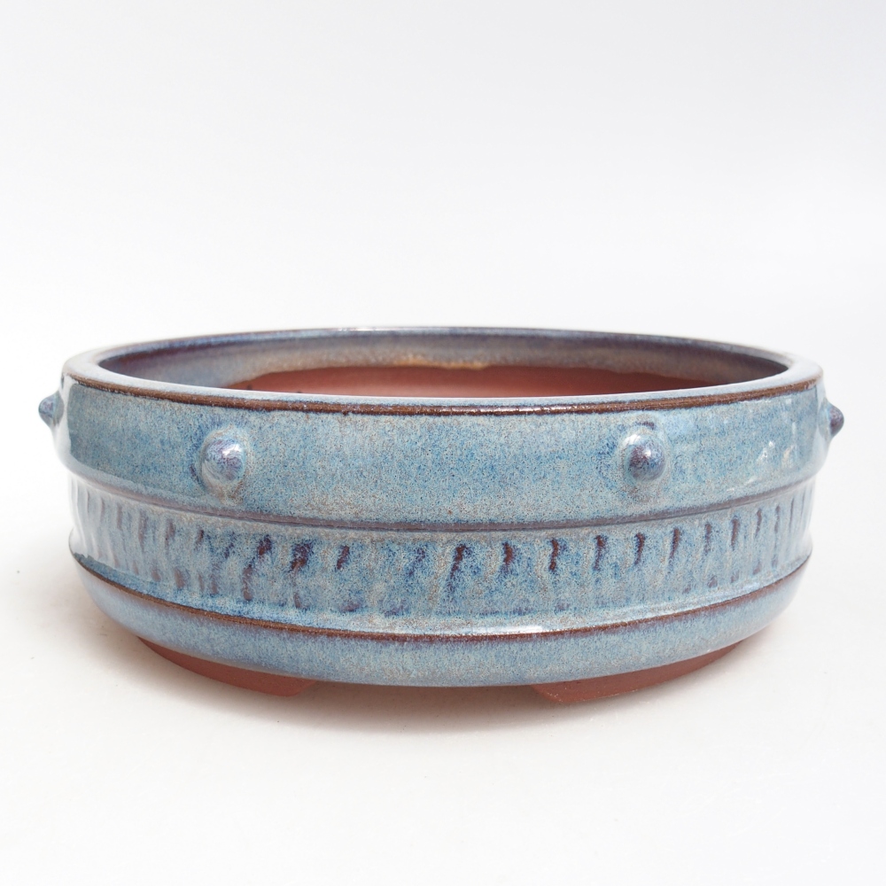 Bonsaischale aus Keramik 17 x 17 x 5,5 cm, Farbe blau