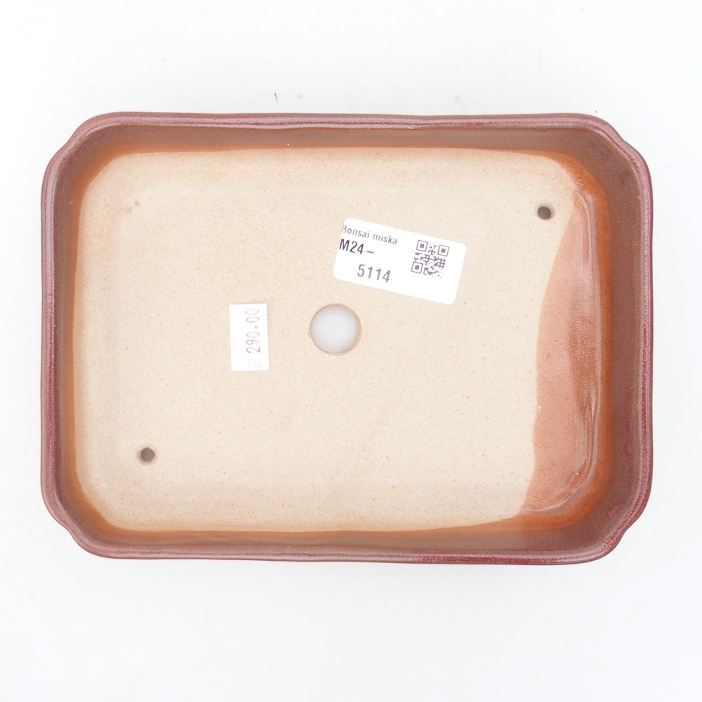 Keramik-Bonsaischale 18 x 13 x 3 cm, Farbe Burgunder