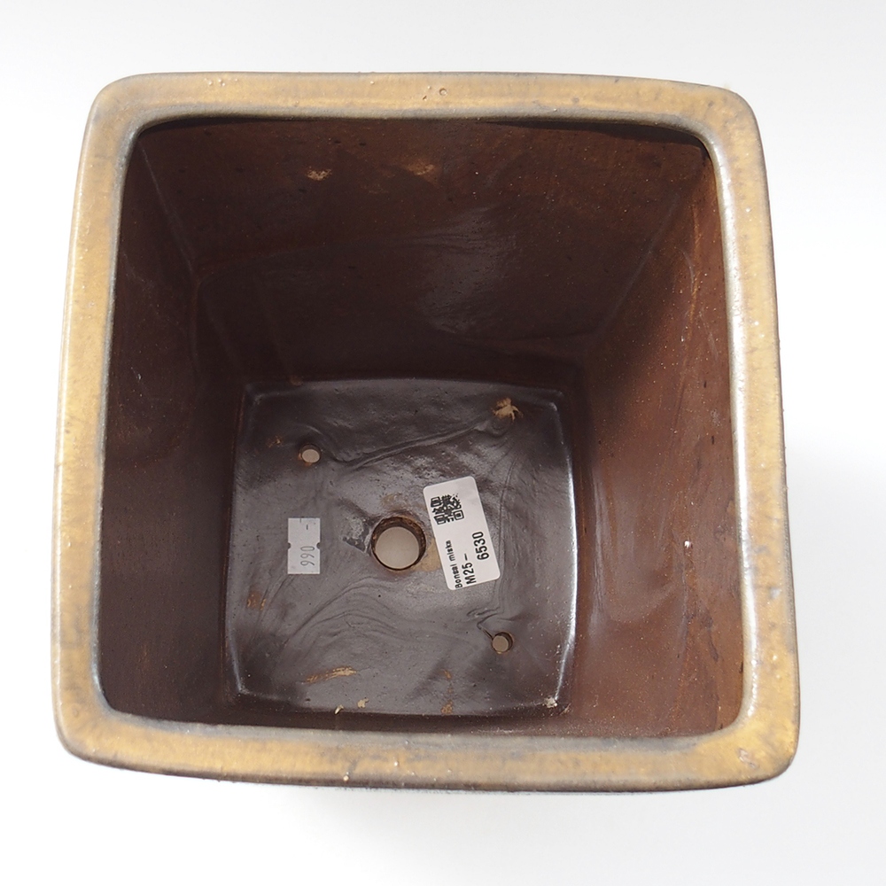 Bonsaischale aus Keramik 17 x 17 x 23 cm, braun