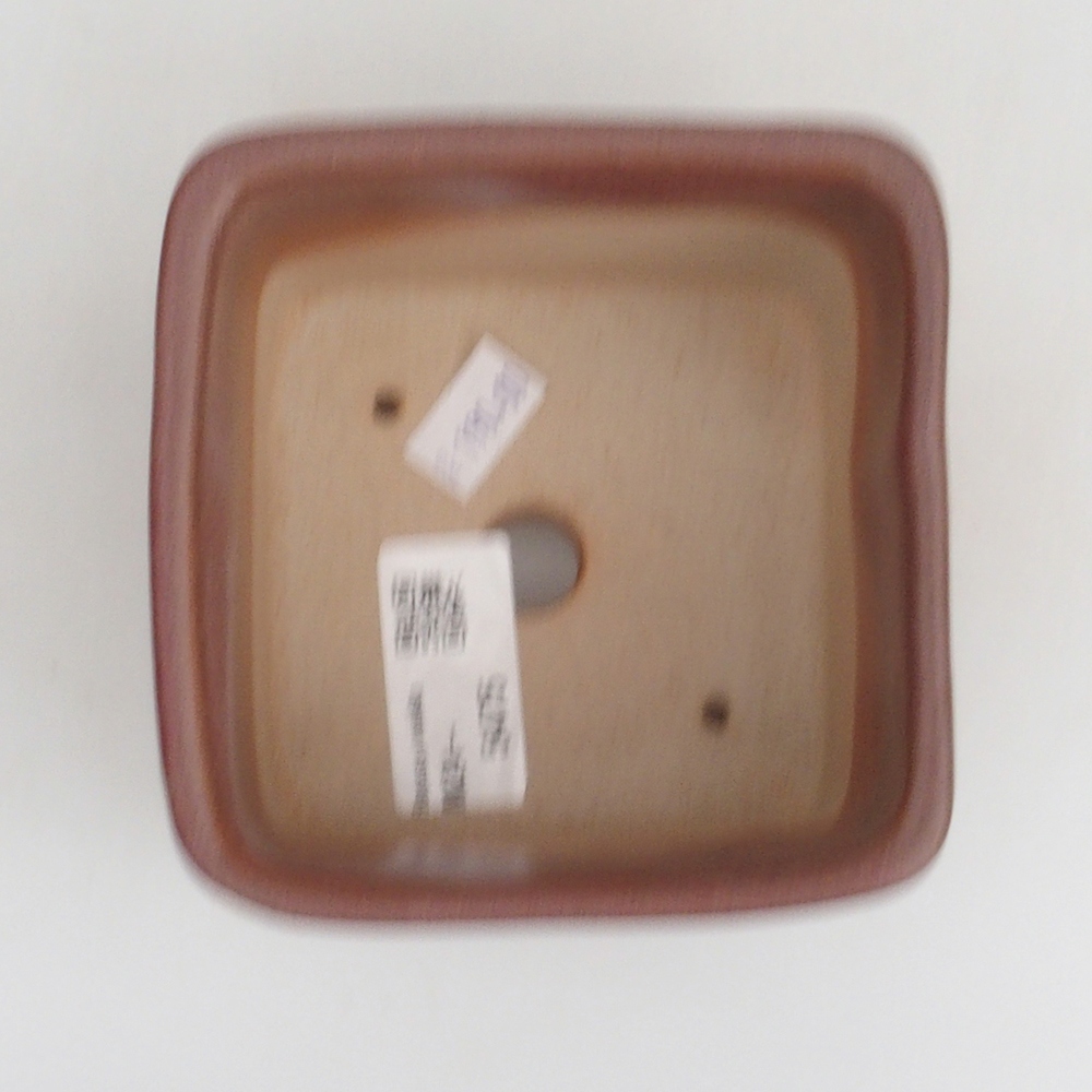 Keramik-Bonsaischale 10 x 10 x 8 cm, Farbe braun
