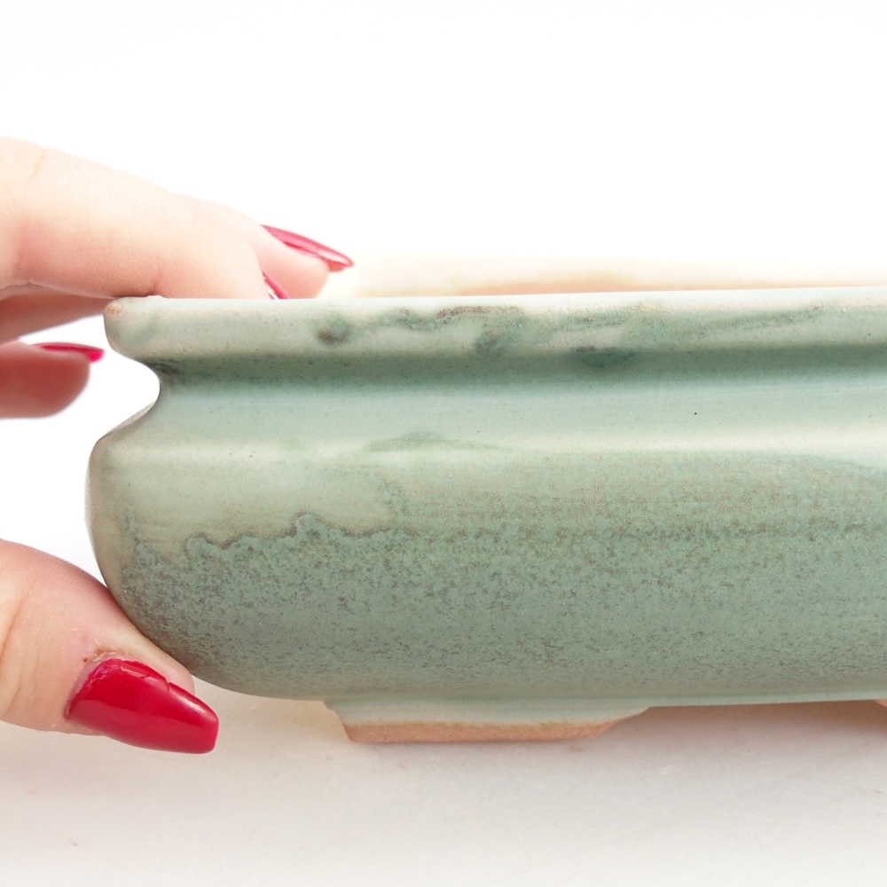 Bonsaischale aus Keramik 15,5 x 15,5 x 6 cm, grün