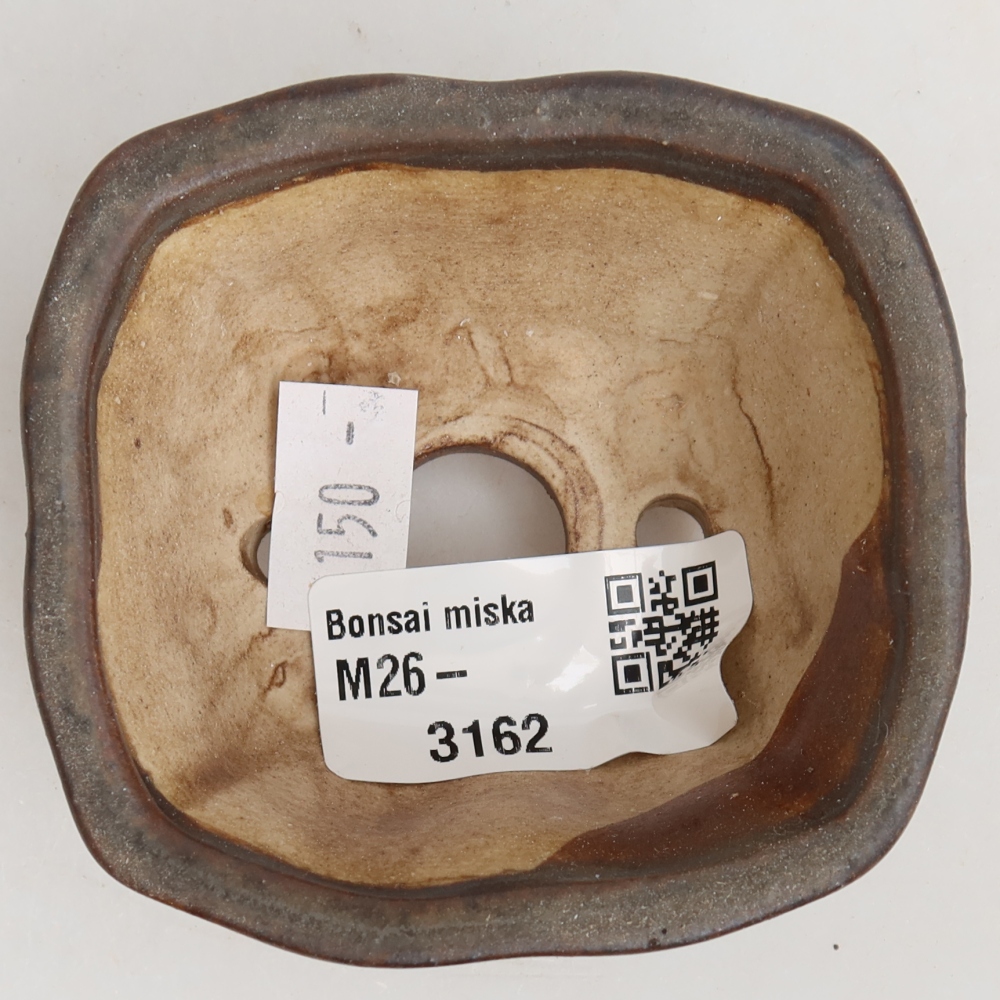 Bonsaischale aus Keramik 7 x 7 x 3,5 cm, braun