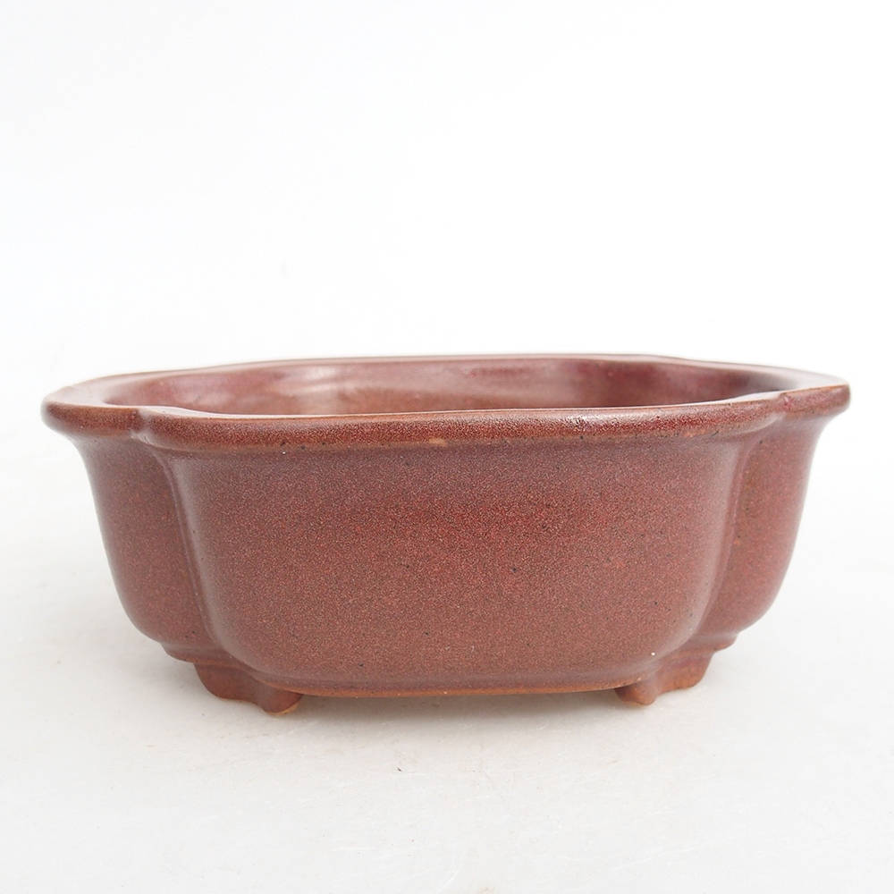 Keramik-Bonsaischale 13 x 10,5 x 5,5 cm, Weinfarbe