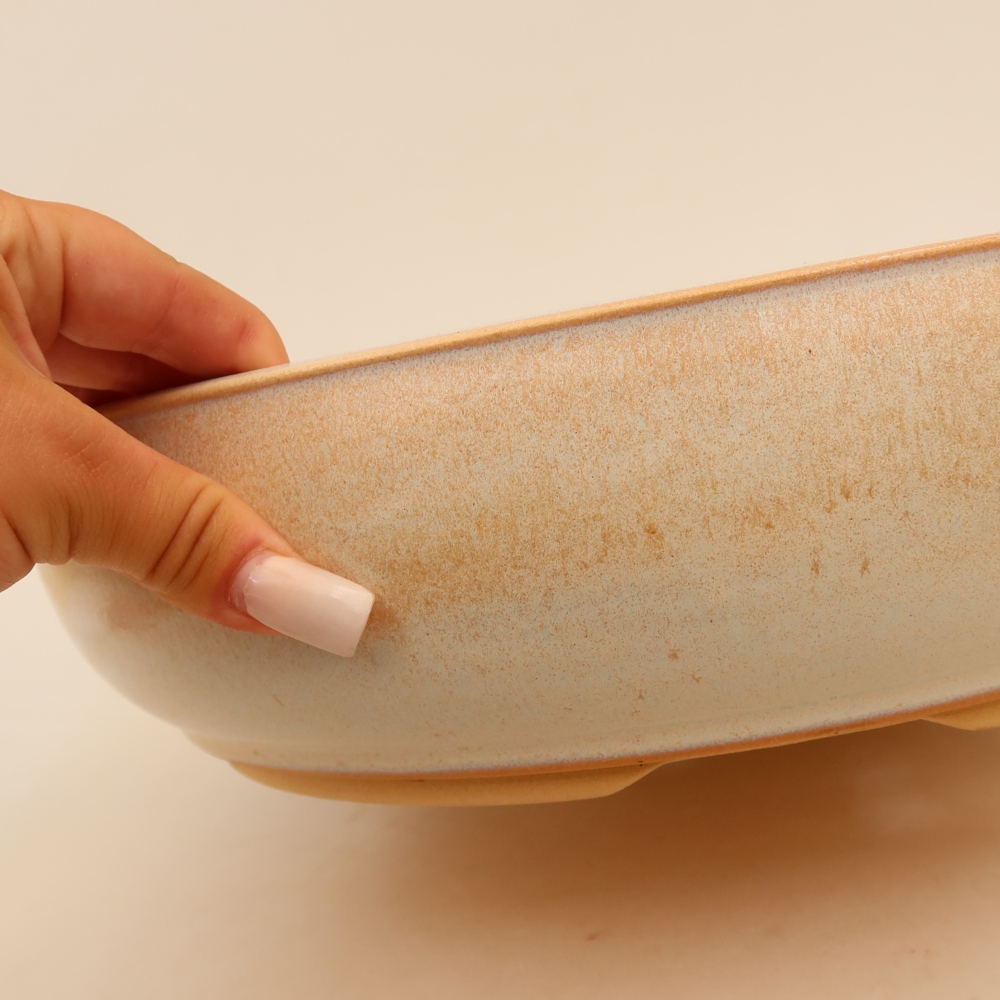 Keramik-Bonsai-Schale 32,5 x 32,5 x 8,5 cm, Farbe: Beige