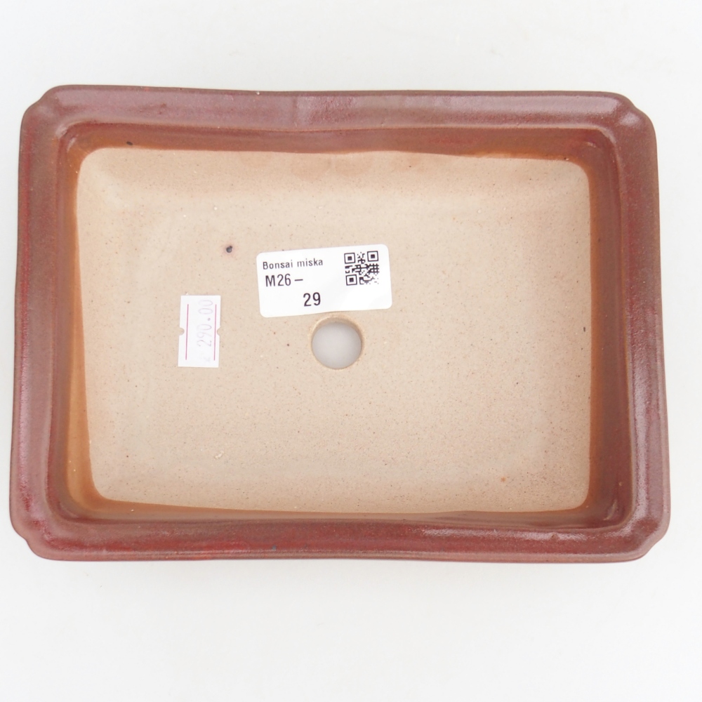 Bonsaischale aus Keramik 18 x 13,5 x 4,5 cm, bordeauxrot