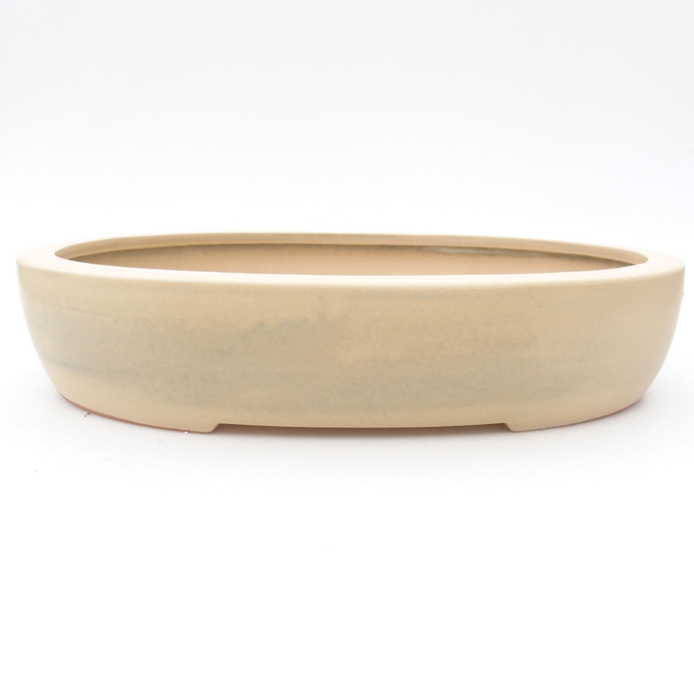 Keramik-Bonsaischale 26,5 x 21 x 5,5 cm, Farbe beige