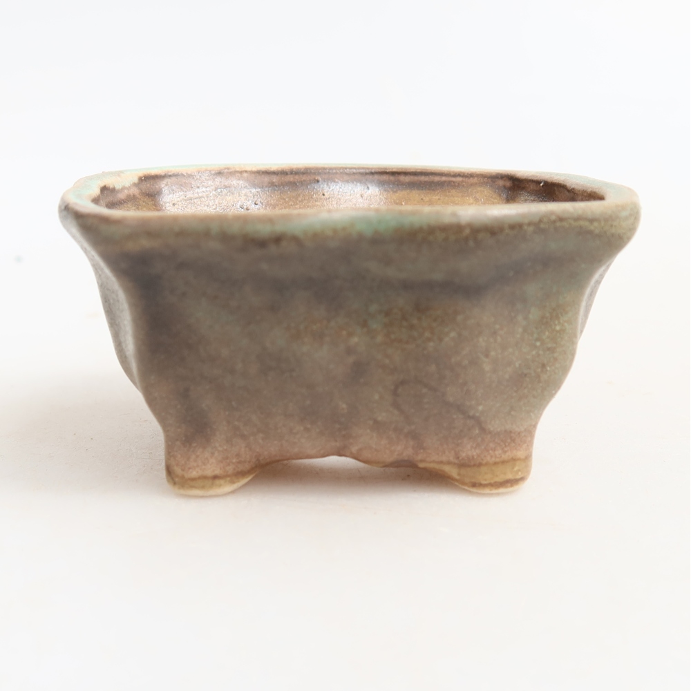 Keramik-Bonsai-Schale 7 × 7 × 3,5 cm, Farbe: grün