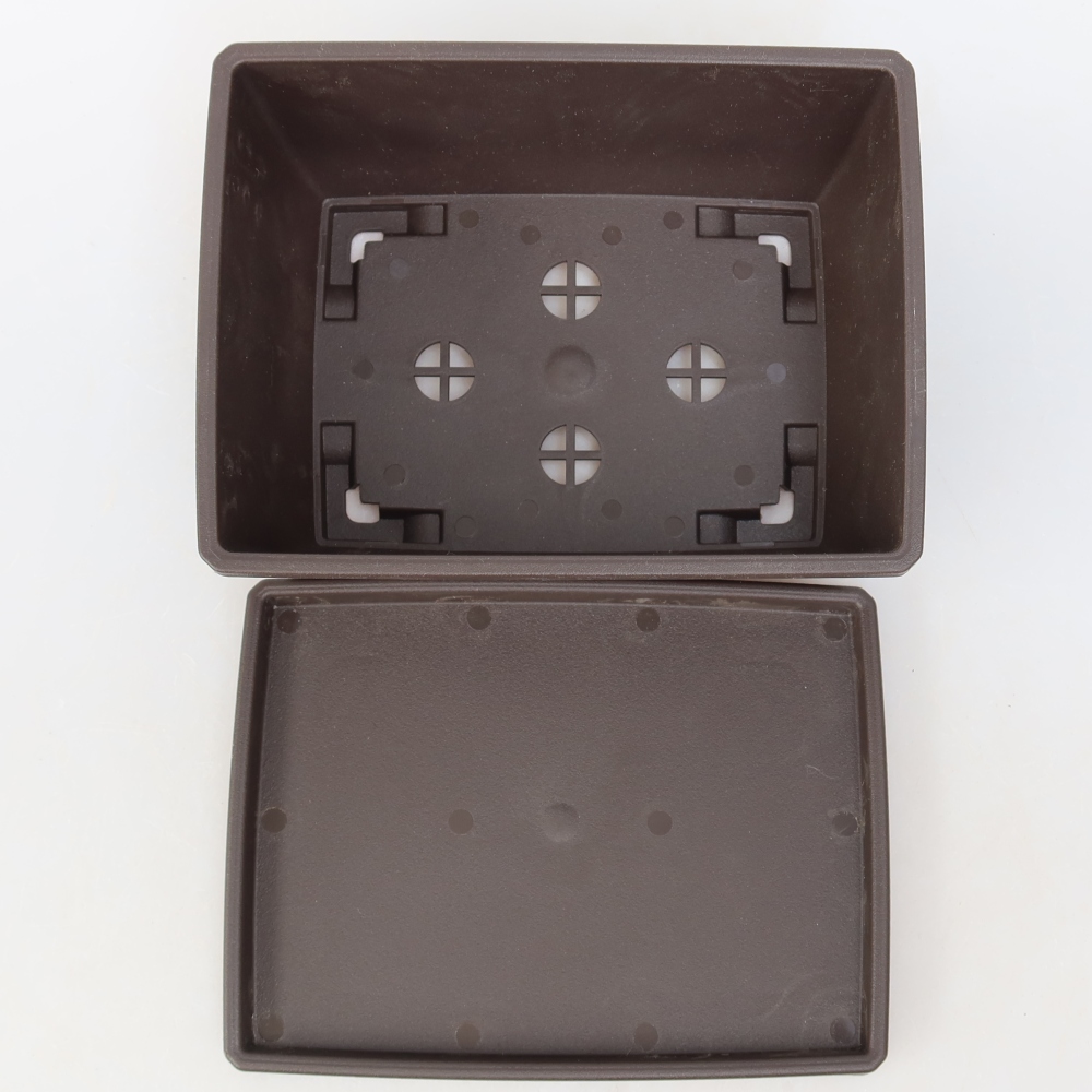 Bonsai-Schale aus Kunststoff MP-1, braun – 15 x 11 x 6 cm