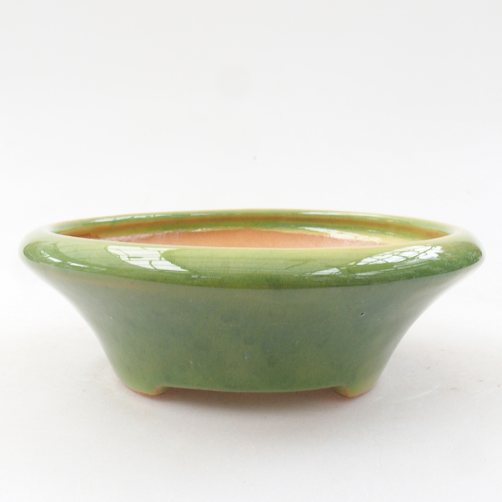 Keramik-Bonsaischale 13,5 x 13,5 x 5 cm, Farbe Grün