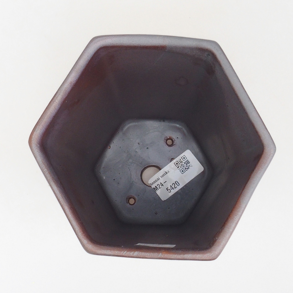 Keramik-Bonsaischale 12,5 x 11,5 x 16,5 cm, Farbe metallishe