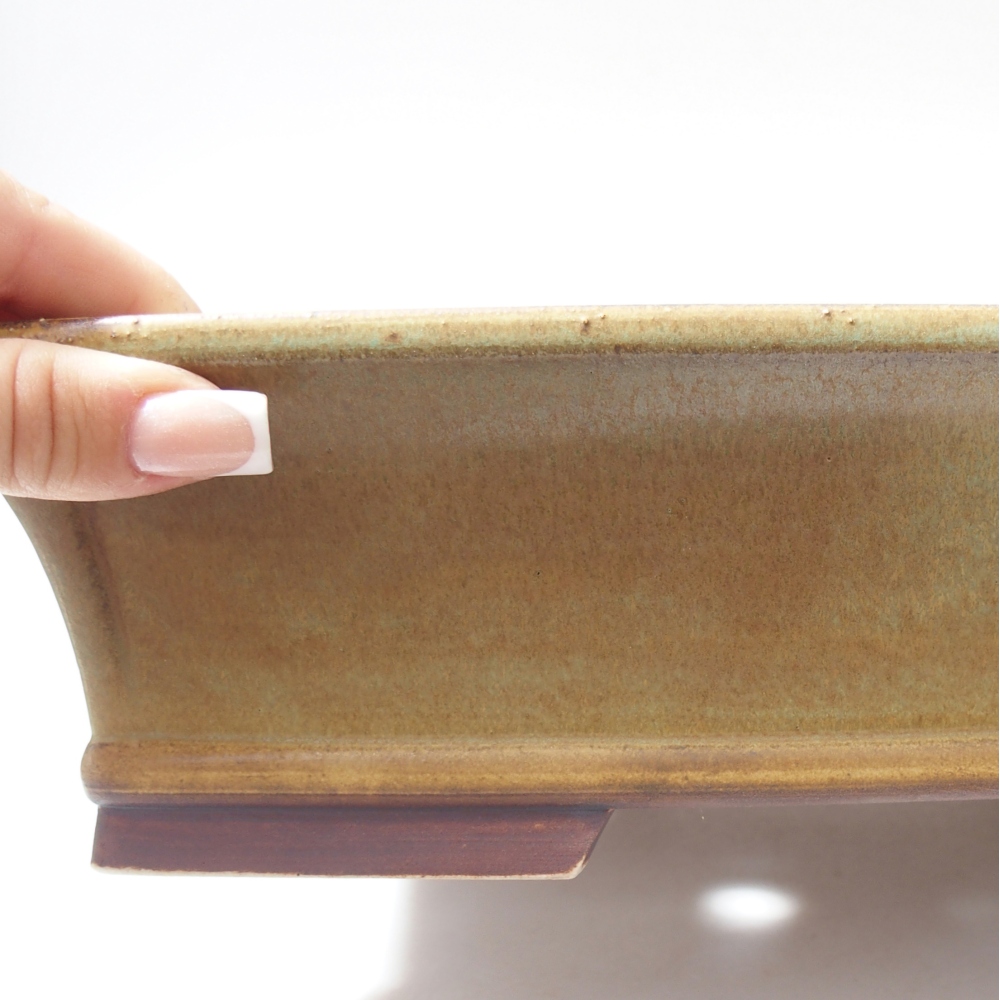 Bonsaischale aus Keramik 29 x 24 x 8 cm, grün