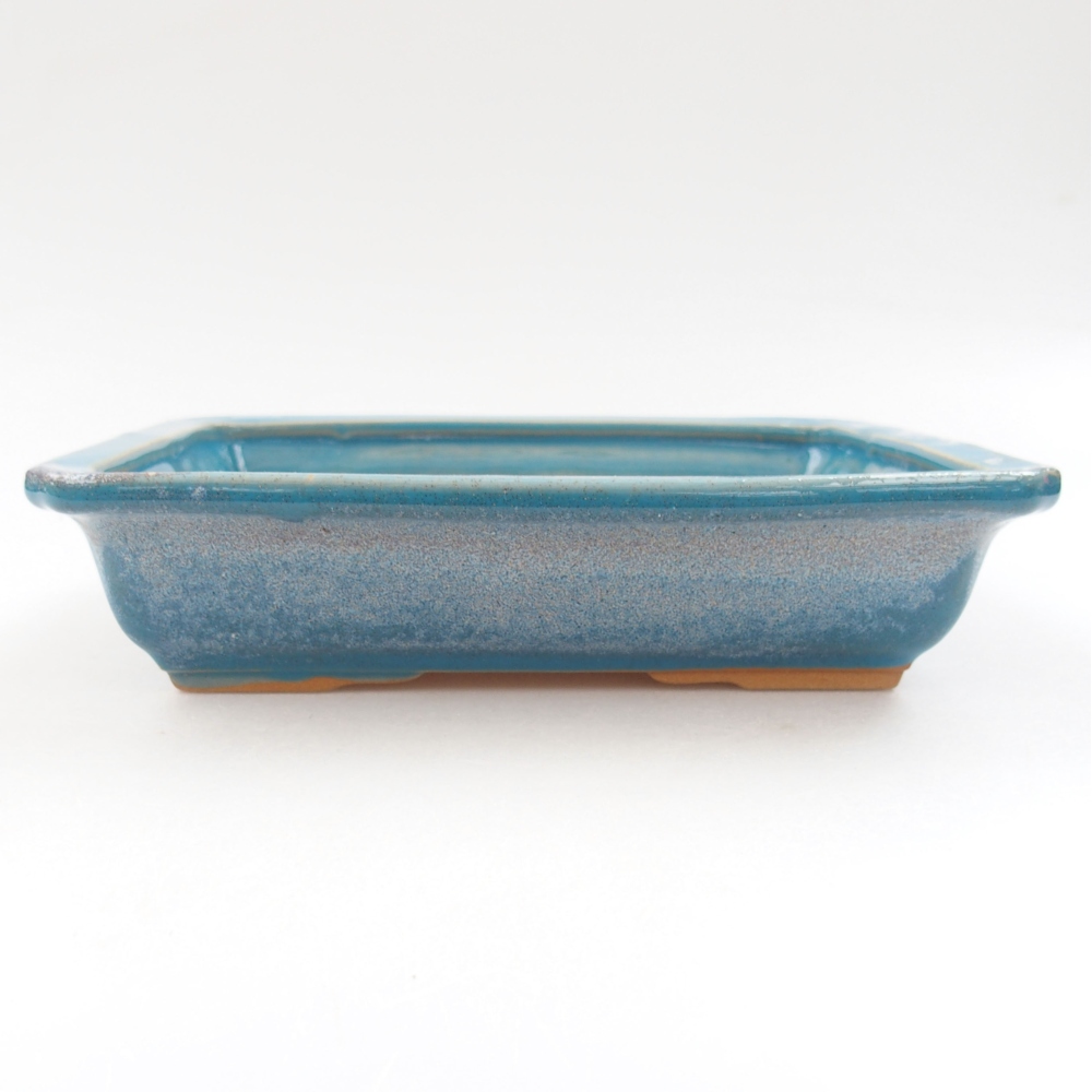 Keramik-Bonsaischale 18 x 13,5 x 4,5 cm, Farbe blau