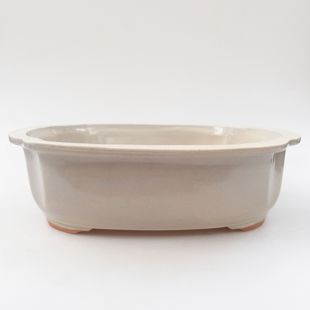 Keramik-Bonsaischale 24,5 x 21 x 7 cm, Farbe beige