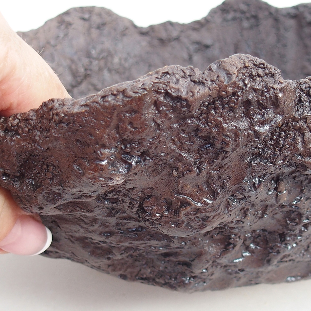 Keramikschale 19 x 15 x 14 cm , Farbe braun