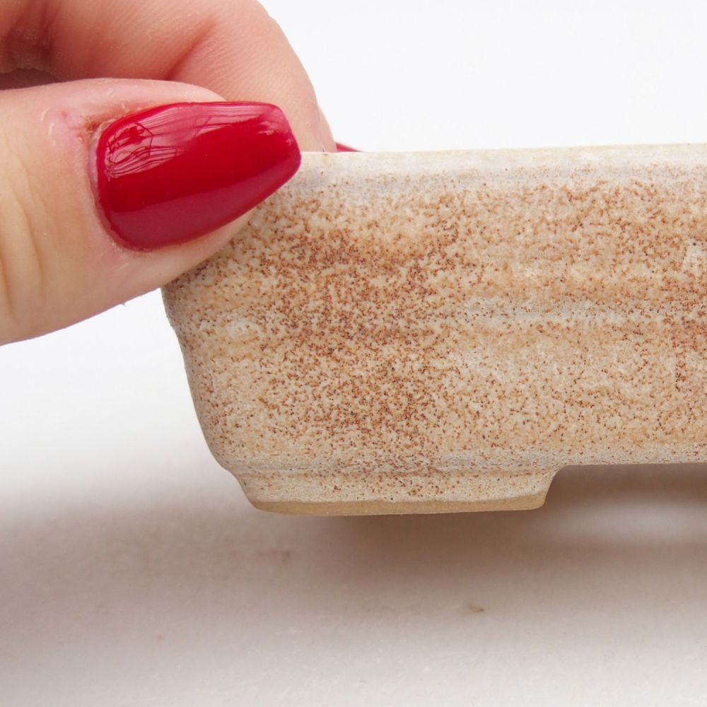 Bonsaischale aus Keramik 10 x 7 x 3 cm, Farbe beige