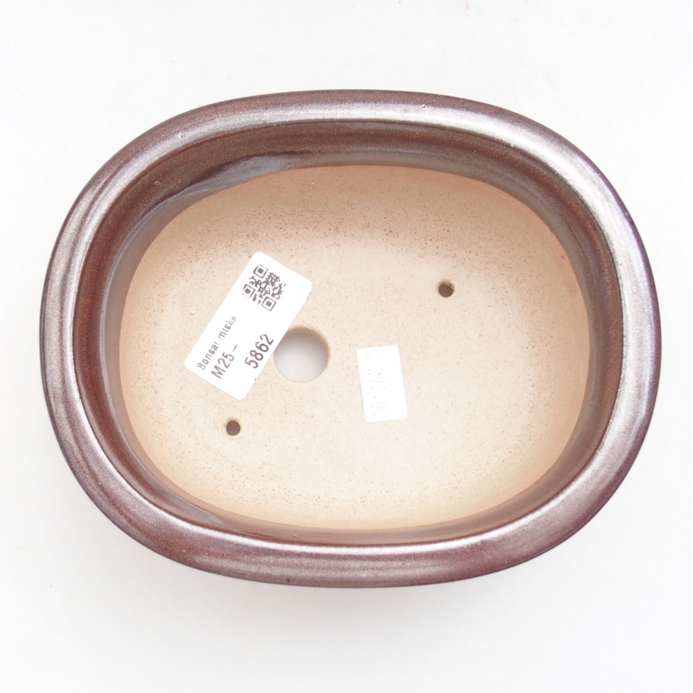 Keramik-Bonsaischale 15,5 x 12 x 6 cm, Farbe braun