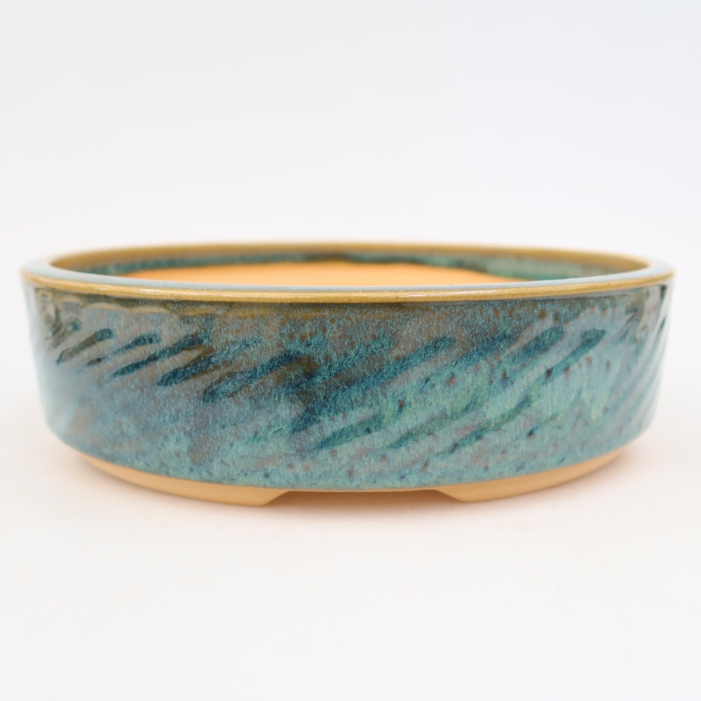 Keramik-Bonsai-Schale 23,5 x 23,5 x 6 cm, Farbe: Blau