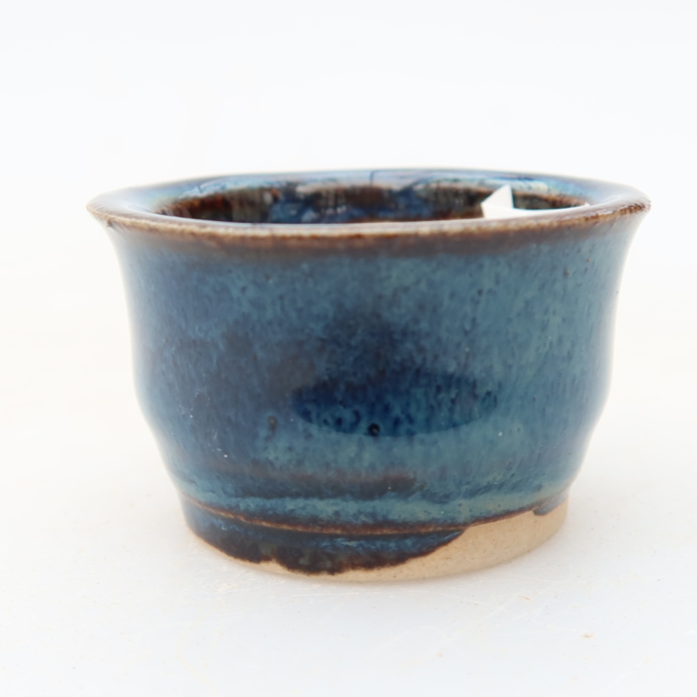 Keramik-Bonsai-Schale, 3,5 x 3,5 x 2,5 cm, Farbe: Blau