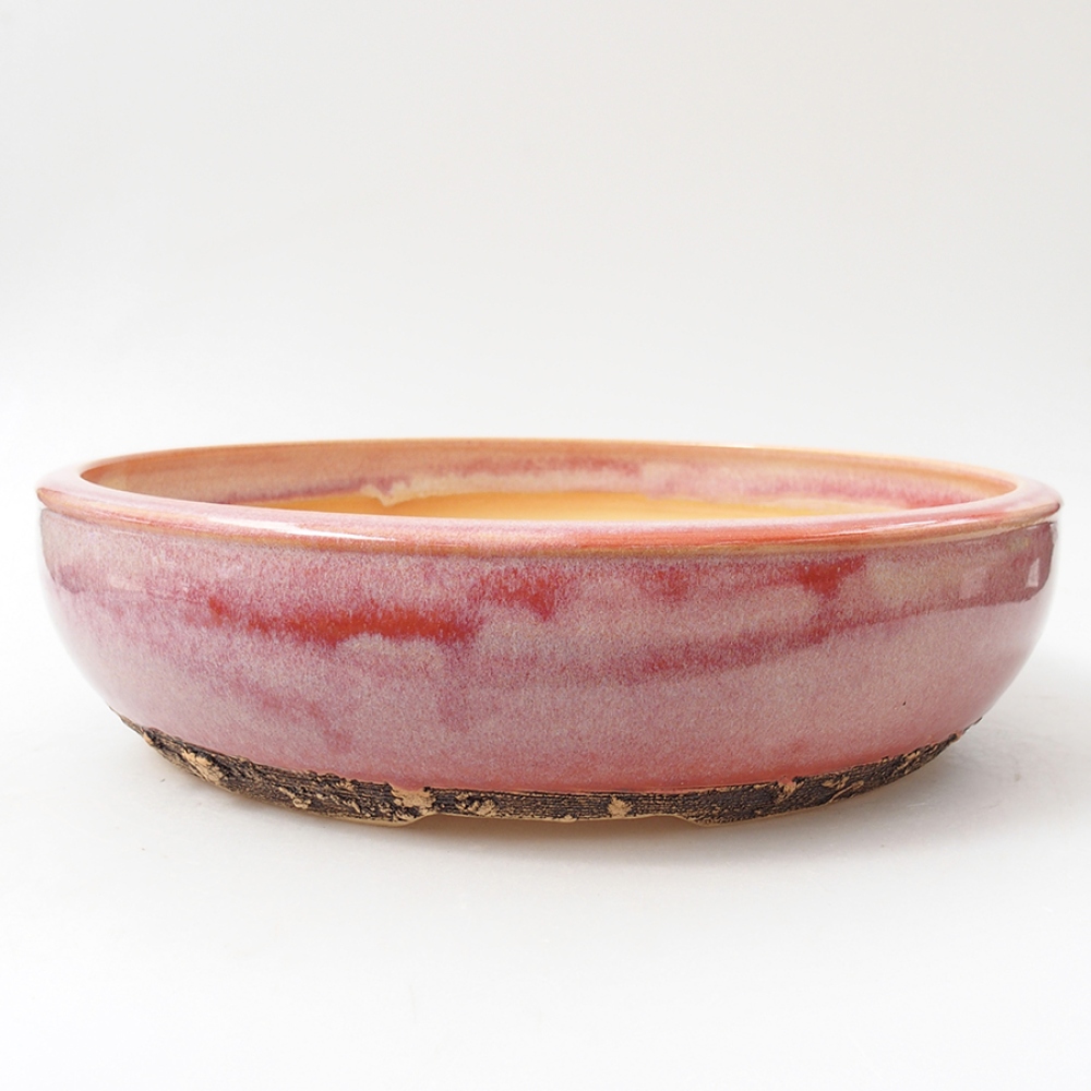 Keramik-Bonsaischale 27 x 27 x 6,5 cm, Farbe rosa