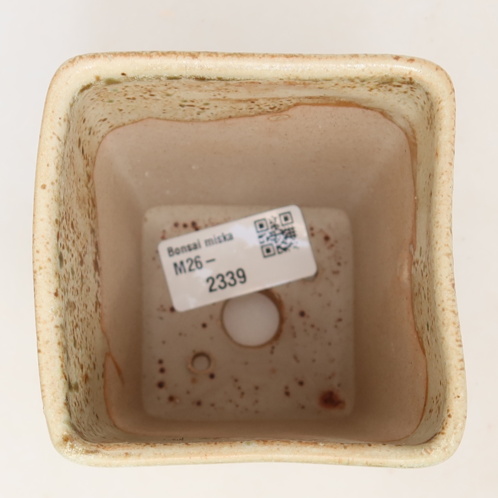 Keramik-Bonsai-Schale 7,5 x 7,5 x 11 cm, Farbe: Beige