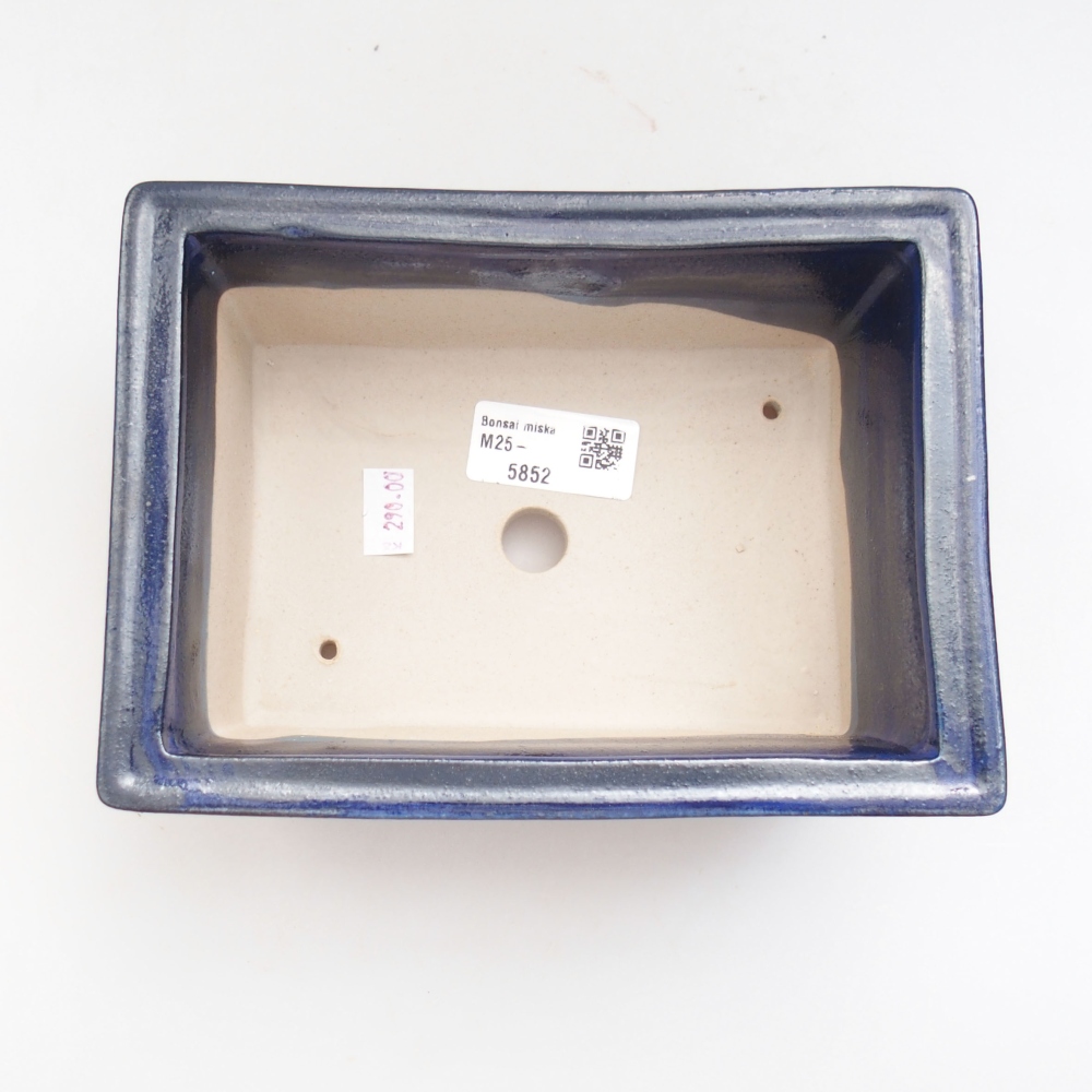 Keramik-Bonsaischale 18,5 x 13 x 6,5 cm, Farbe blau