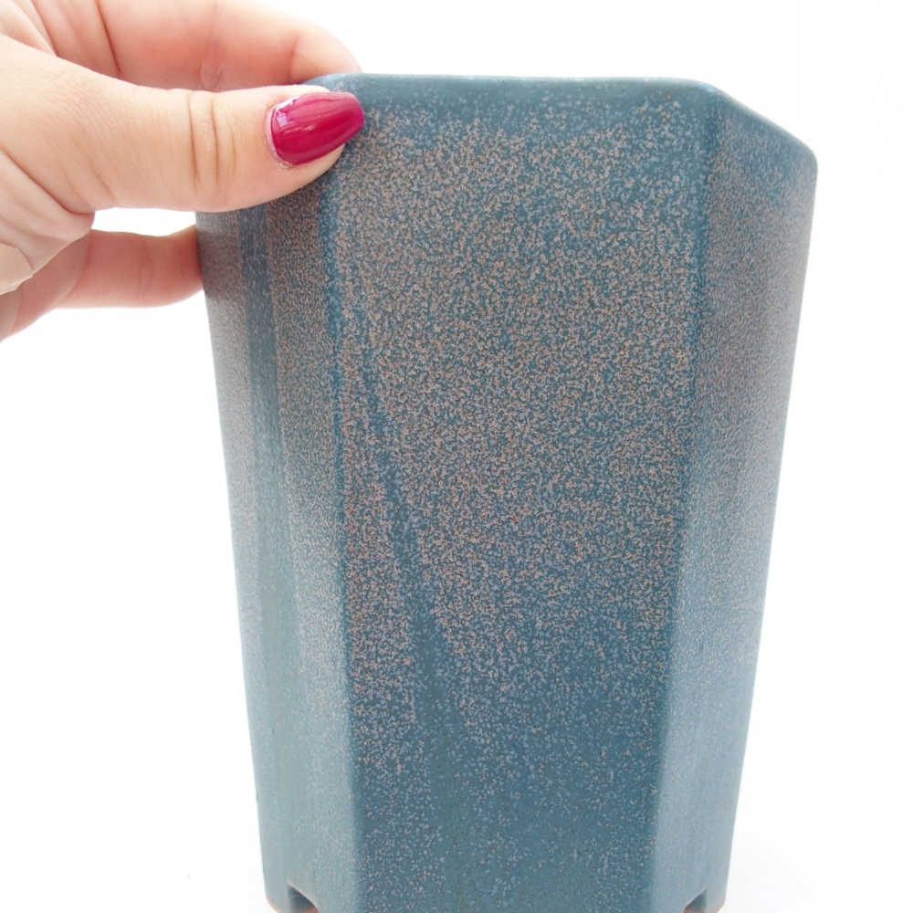 Keramik-Bonsaischale 13 x 11,5 x 17 cm, Farbe blau