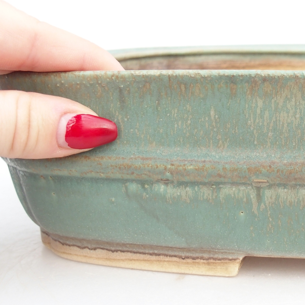 Bonsaischale aus Keramik 29,5 x 24 x 7 cm, grün