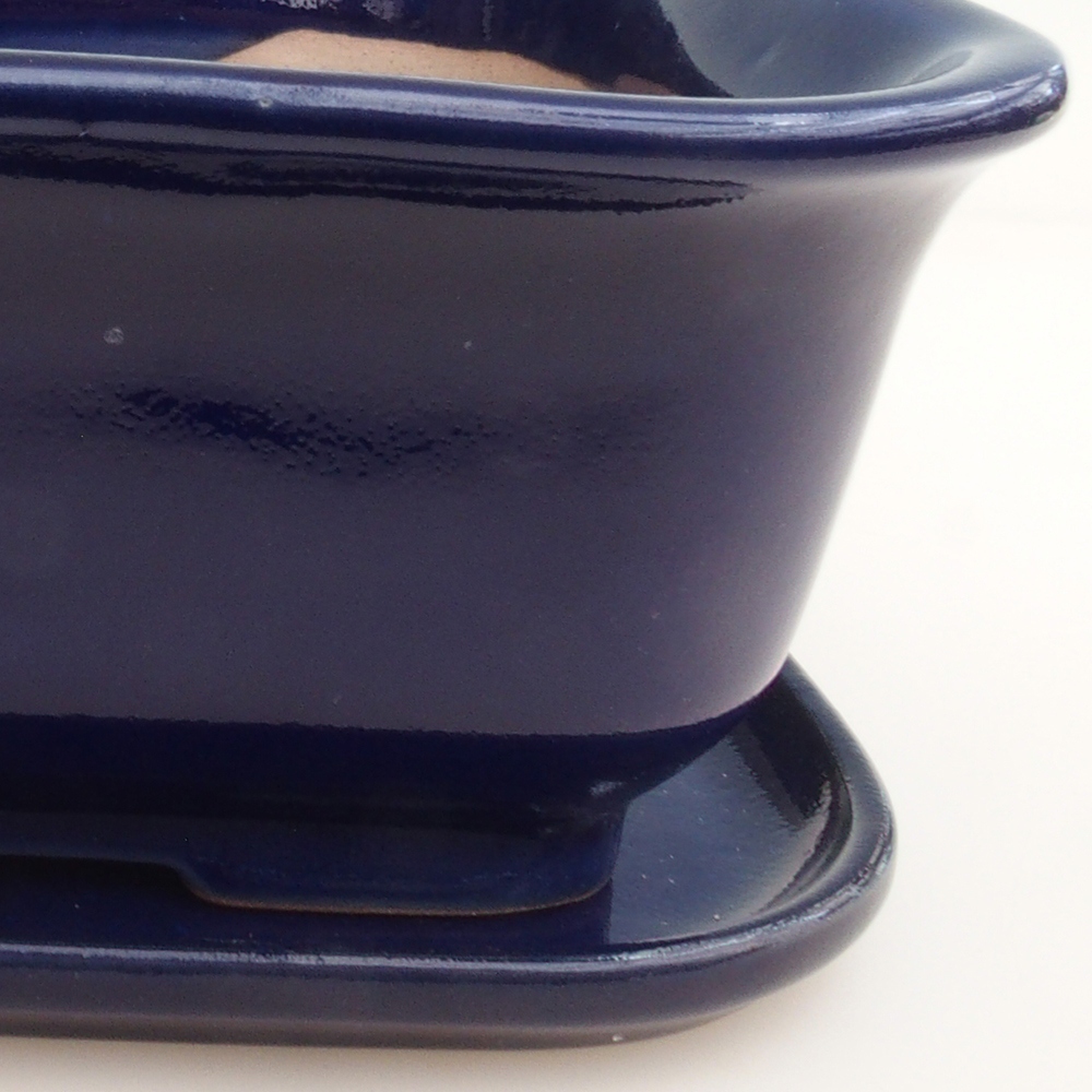 Bonsai-Schale + Untertasse H36 – 17 x 15 x 7,5 cm – Blau