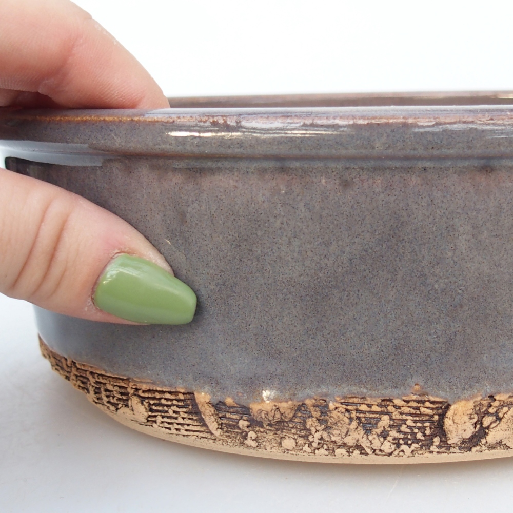 Bonsaischale aus Keramik 19 x 19 x 6,5 cm, grau